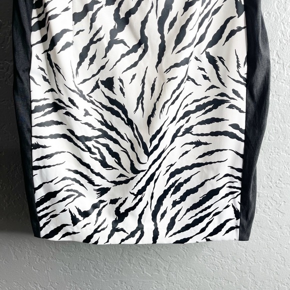 Jessica McClintock women size 2 zebra print zigzag flap cocktail dress. - Picture 5 of 10